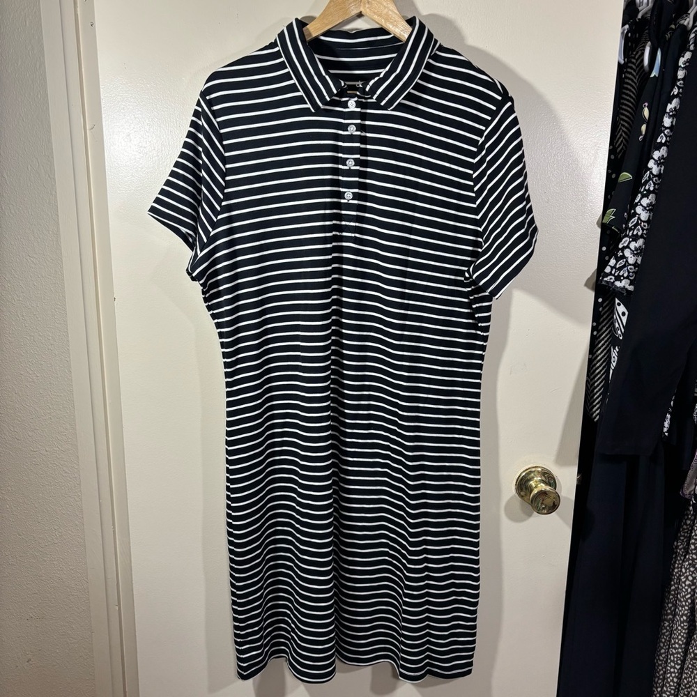 Dip Striped Black and White Polo Dress Size XL